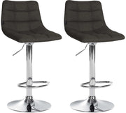 Set di 2 sgabelli da bar Jerry Fabric grigio scuro,cromo