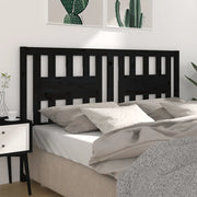 Testiera per Letto-Testata-Testiera Decorativa Nera 126x4x100 cm in Legno Massello di Pino 308211