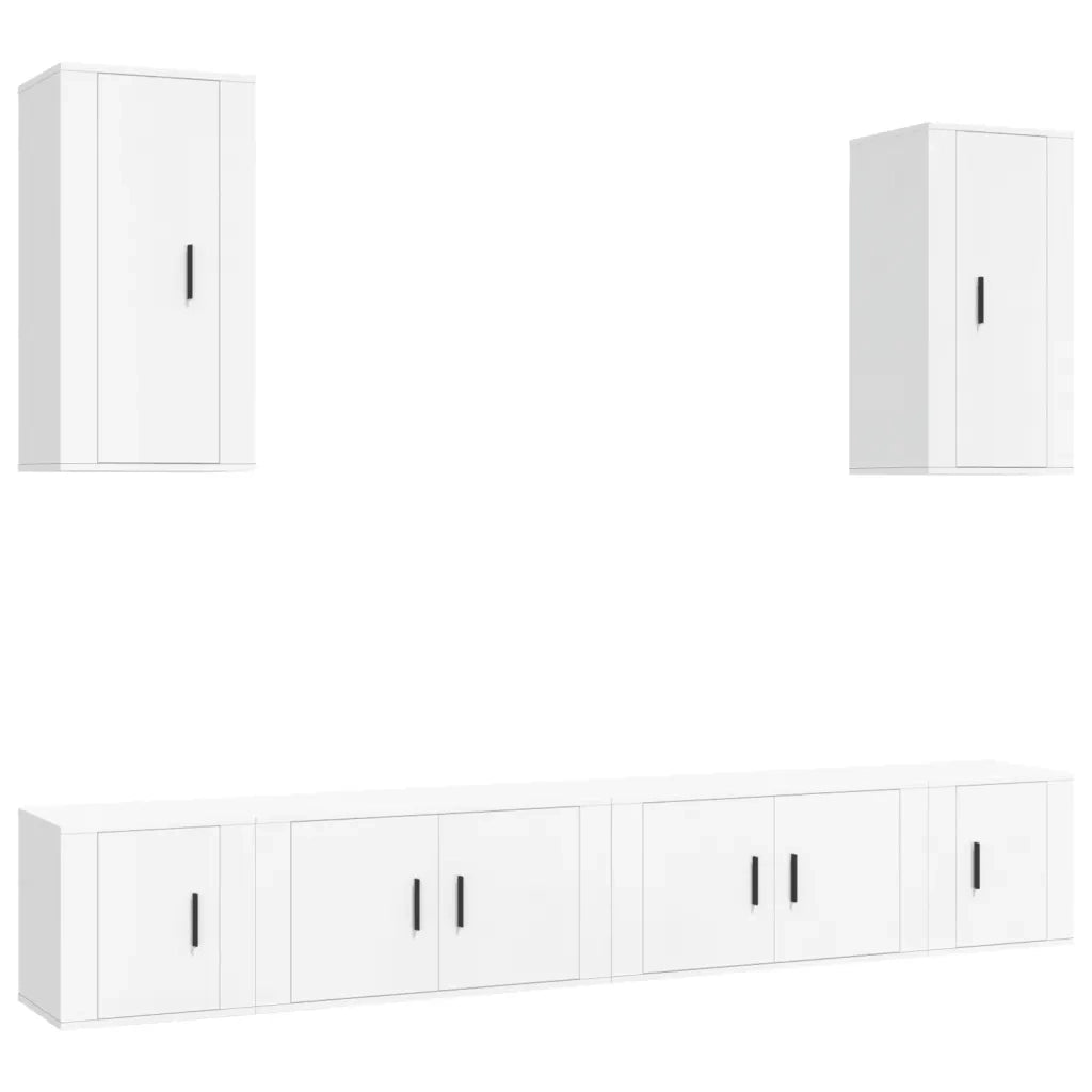 Set di Mobili Porta TV 6 pz Bianco in Legno Multistrato 3188686