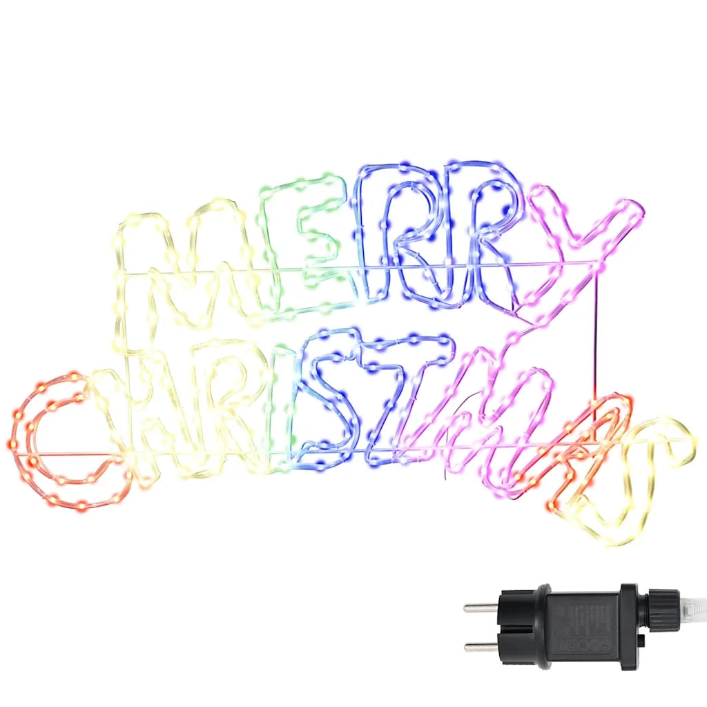Insegna di Natale con 240 LED Multicolore 99,5 x 54 cm PVC 42018952