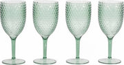 Set di bicchieri da vino 4 pezzi, bicchieri da vino rossi, bicchieri da vino bianchi per esterno/giardino, materiale BPA libero, colore verde