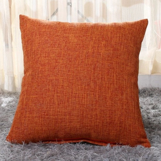 Cuscino in lino spesso - 2 pezzi - 45x45cm cuscino copri - Copri cuscino per esterno - Decorazione da soggiorno - Con cerniera invisibile - Adatto per divano letto, ufficio - Arancione