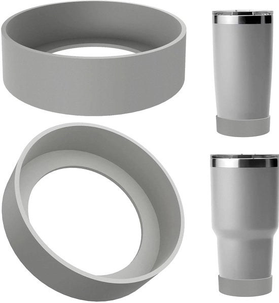 Set di protezioni per biberon da acqua 2 pezzi, compatibile con tazze Yeti 20oz/30oz e tazze da viaggio 20oz/30oz, protezione antiscivolo in silicone per biberon da acqua (Grigio)