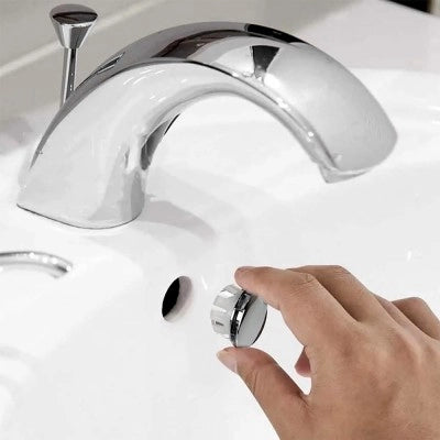Tappo copriforo cromo per troppo pieno lavabi e bidet da 24 o 28 mm
