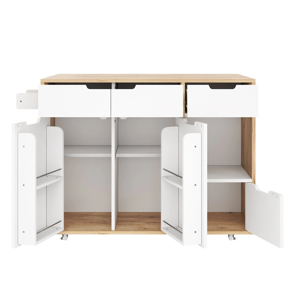 Carrello Portavivande con Cassetti e Ante ¨C Xylo ¨C Legno, Moderno, Soggiorno e Cucina