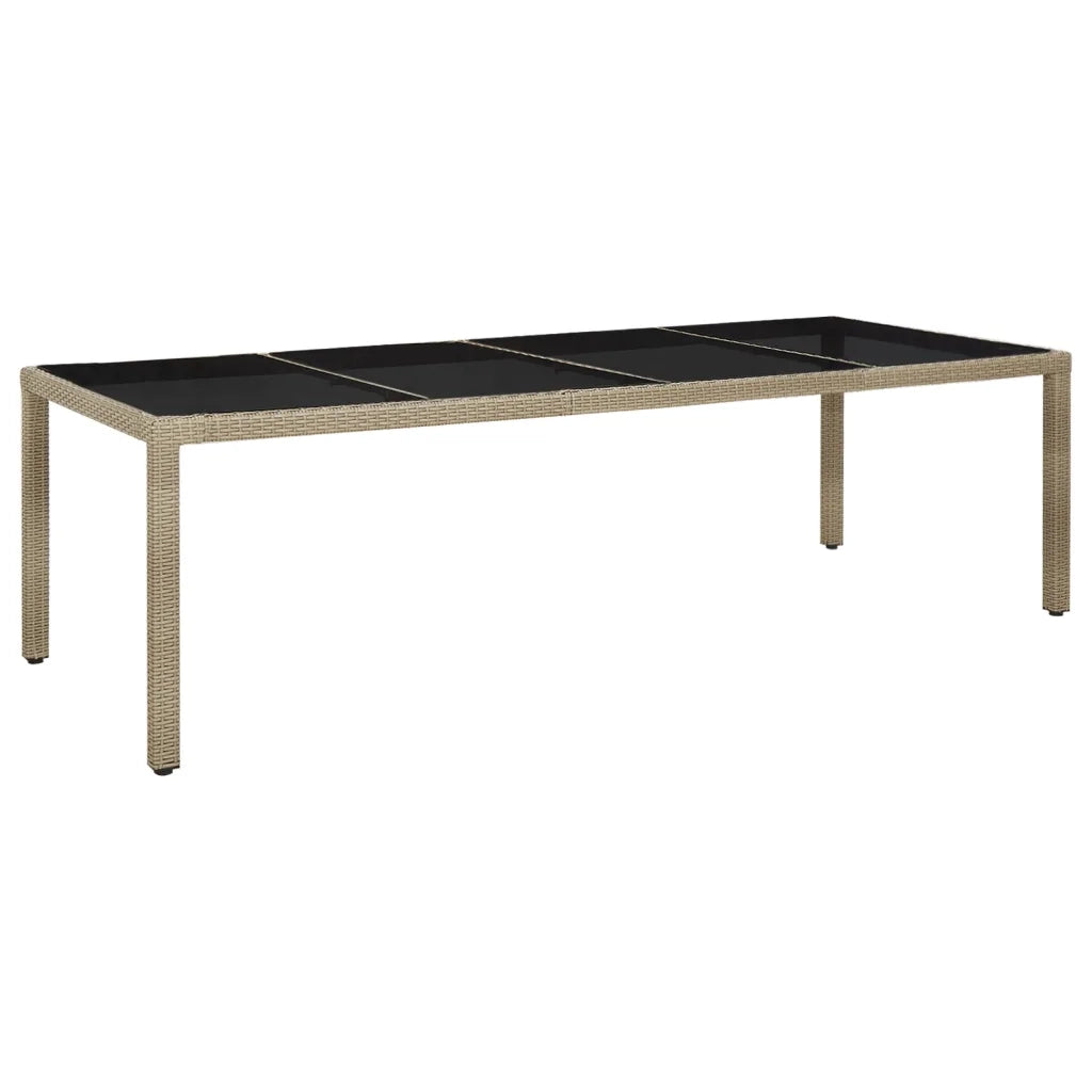 Set da Pranzo da Giardino 9 pz con Cuscini in Polyrattan Beige cod mxl 35825