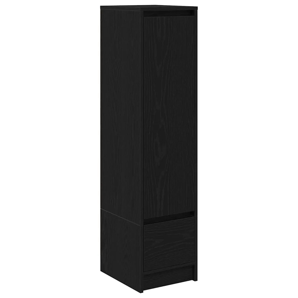 Credenza Rovere Nero 29,5x34x119,5 cm in Legno Multistrato 861653