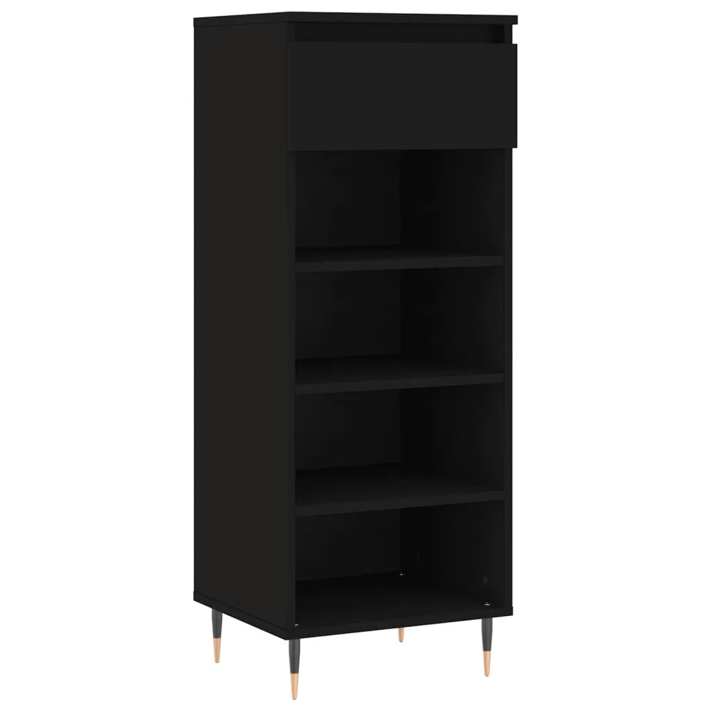 Scarpiera-Scaffale per scarpe Nera 40x36x105 cm in Legno Multistrato 297583