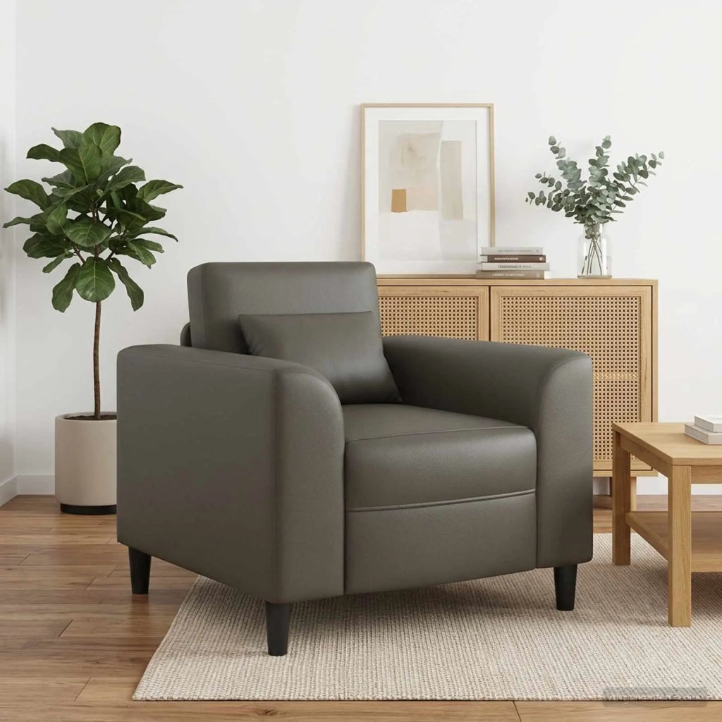 Poltrona-Divano Sedia-Poltroncina Grigio Similpelle
