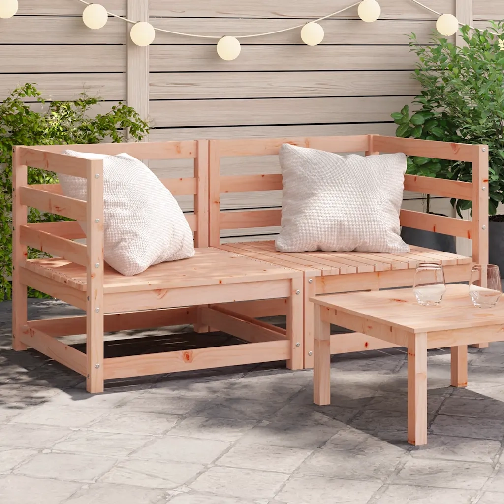 Divano componibile-Divani Angolari Giardino 2pz 70x70x67cm Legno Massello Douglas