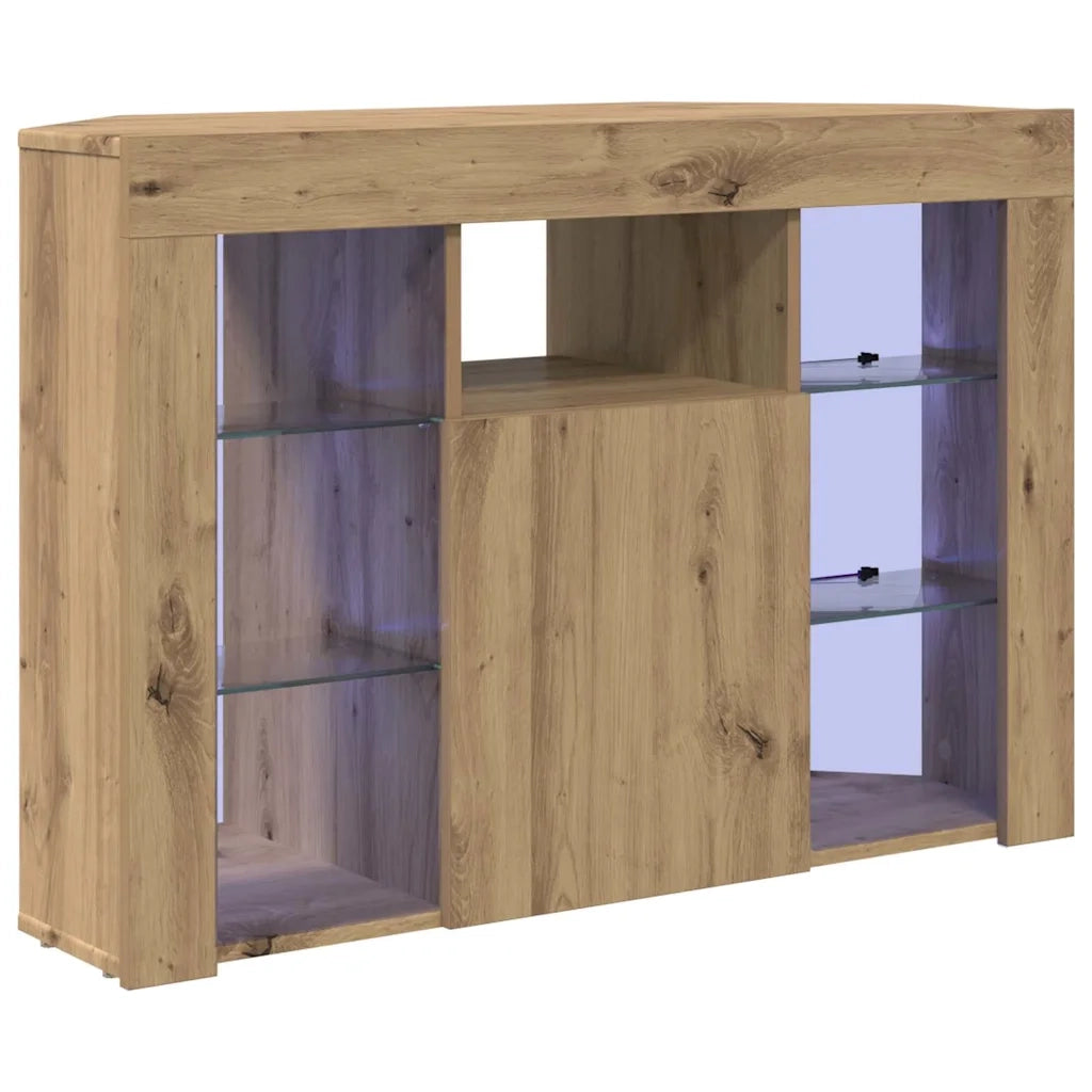 Mobile TV LED Angolare Rovere artigianale 100x40x68cm 889794