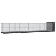 Voliera a gabbia con estensione in argento 1244 x 203 x 216 cm acciaio argento 02_0045647