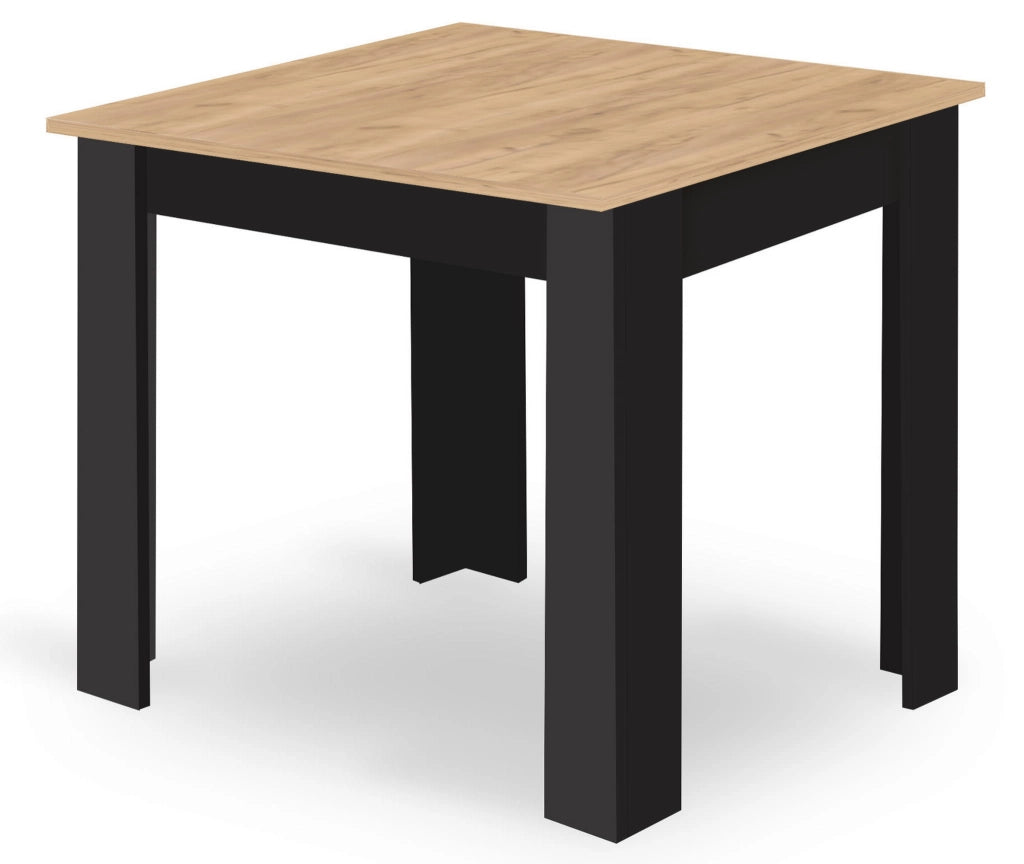 Tavolo artigianale Valora NP 80X80 dal design moderno con gambe nere