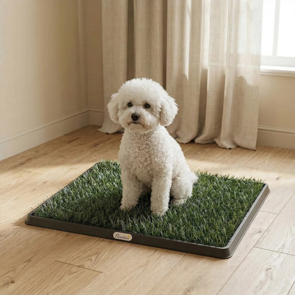 Toilette per Cani con Erba Sintetica Lavabile ¨C Zephmum ¨C 63x50.5 cm Nero+Verde