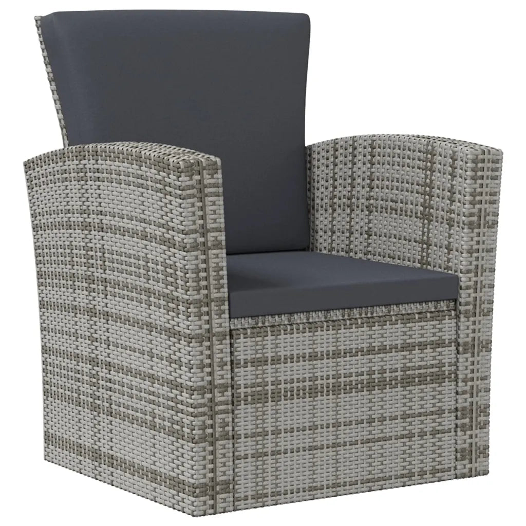 Set Divani da Giardino 8 pz con Cuscini in Polyrattan Grigio 3095945
