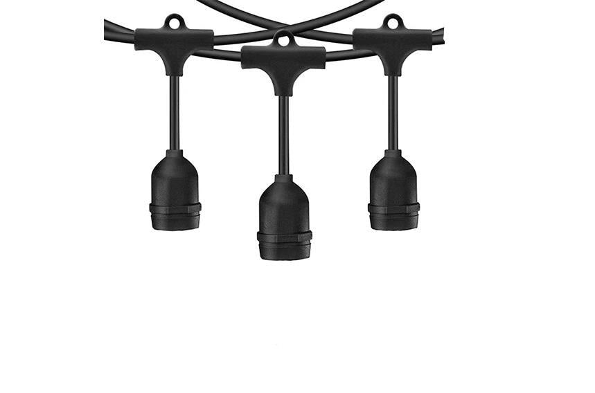 Kit Catenaria con 10 Portalampade Pendel 10 Metri E27 Nero