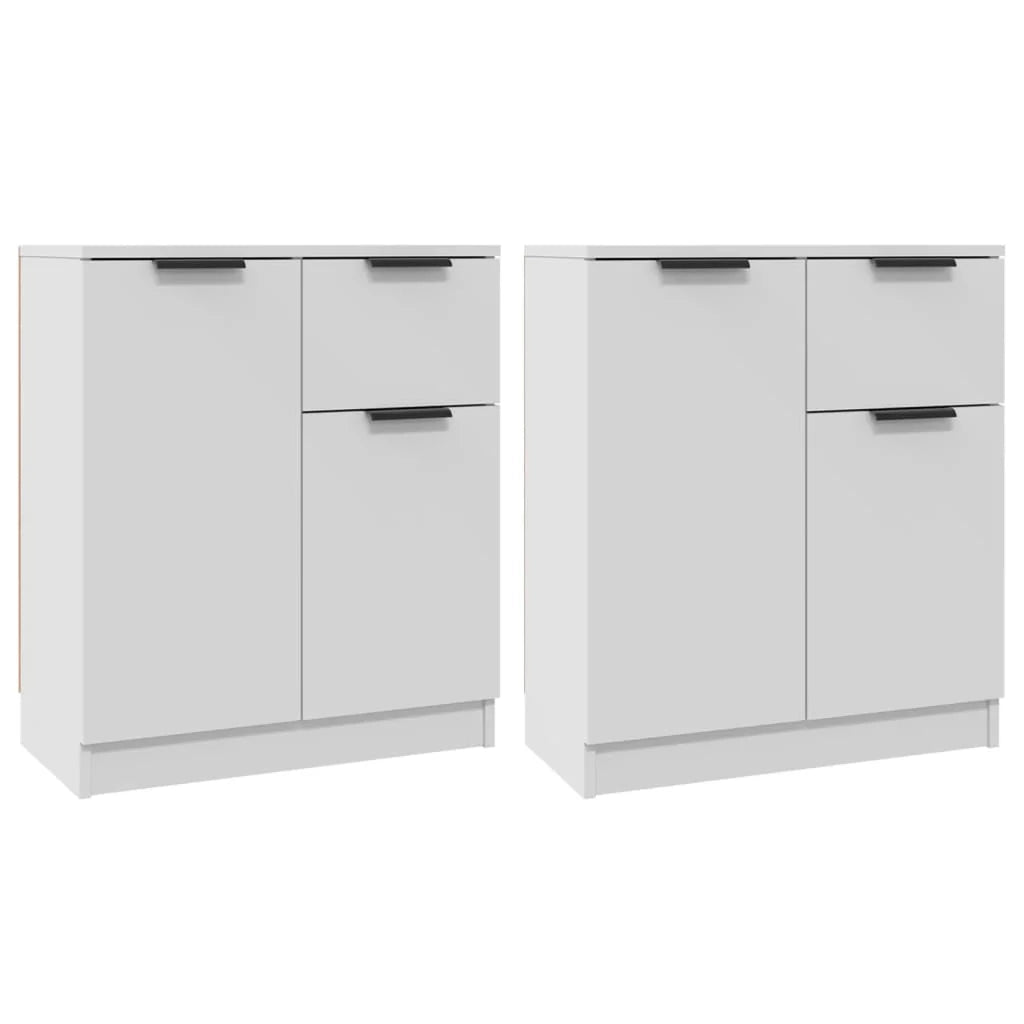 Buffet credenza cassettiera armadio mobile contenitore organizer per cucina soggiorno salotti set da 2 60 x 30 x 70 cm legno ingegnerizzato bianco 02_0036671