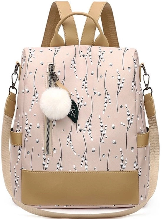 Borsa da spalla per donna, modello di tasca, antifurto, poliestere, chiusura a hanger, colore kaki, dimensioni 33 x 29 x 14 cm