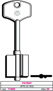 Silca CHIAVE A DOPPIA MAPPA 5PT2 (G. VAT 5) POTENT 5.00 pz