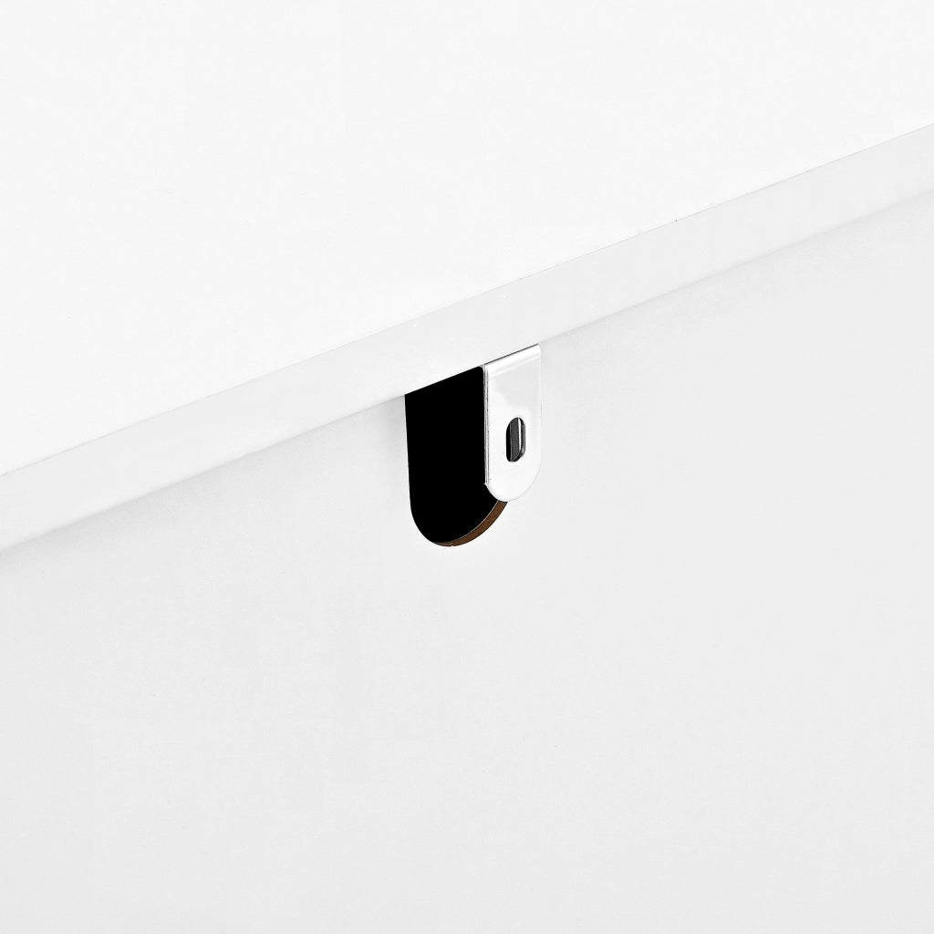 Credenza con 4 ante e 4 cassetti in MDF bianco con ripiani regolabili e dettagli dorati 140 × 38 × 82 cm