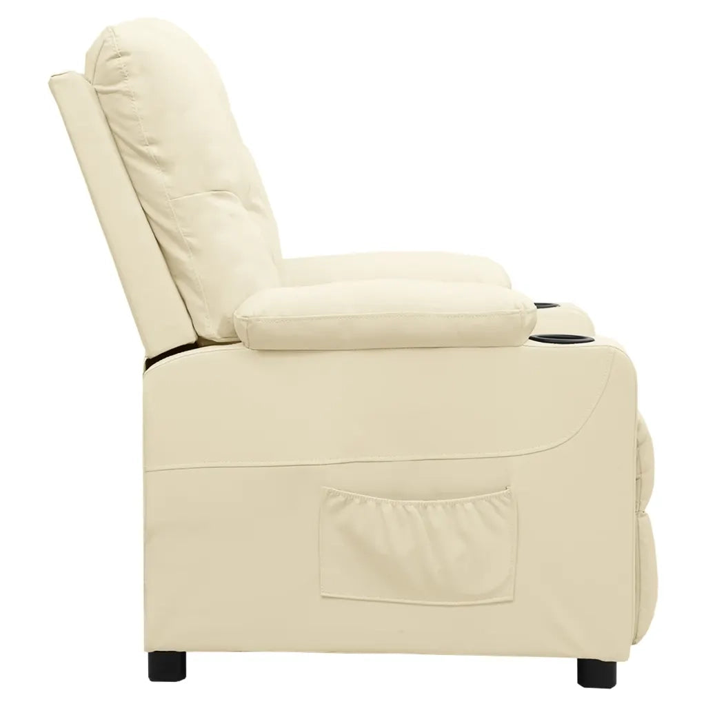Poltrona Reclinabile Crema in Similpelle  cod mxl 16891