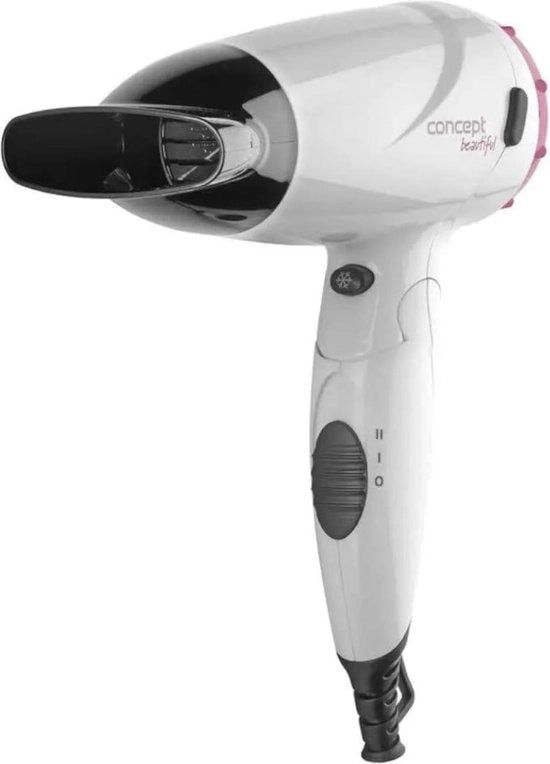 Föhn compattibile 1500 W con maniglia ripiegabile - Ideale per viaggi