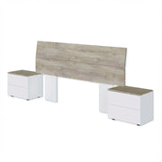 Set Camera Da Letto Con Testiera Matrimoniale 176 Cm Due Comodini Con Cassetti Testata Arredo Moderno Per Letti 135 150 160 Cm Rovere E Bianco