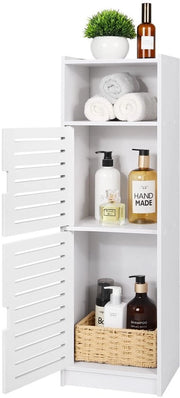 Cassa da bagno acqua resistente - Armadio da bagno con pannelli aperti - Armadio da terra con cassetti - Armadio da bagno angolare con grande capacità di stoccaggio 74x20x24 cm