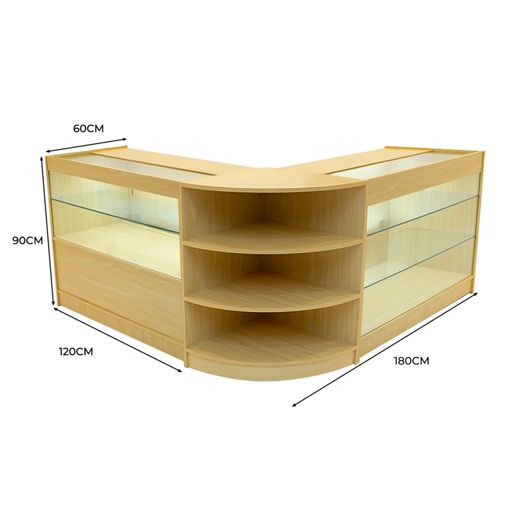 Set Banconi Acero Calliope LED K1200 C1200 LM60 Vetrina con Ante Scorrevoli