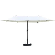 Ombrellone da Giardino XXL 4,6L x 2,7l x 2,4H cm con Base a Croce, Apertura e Chiusura con Manovella, Acciaio e Poliestere ad Alta Densità, Beige
