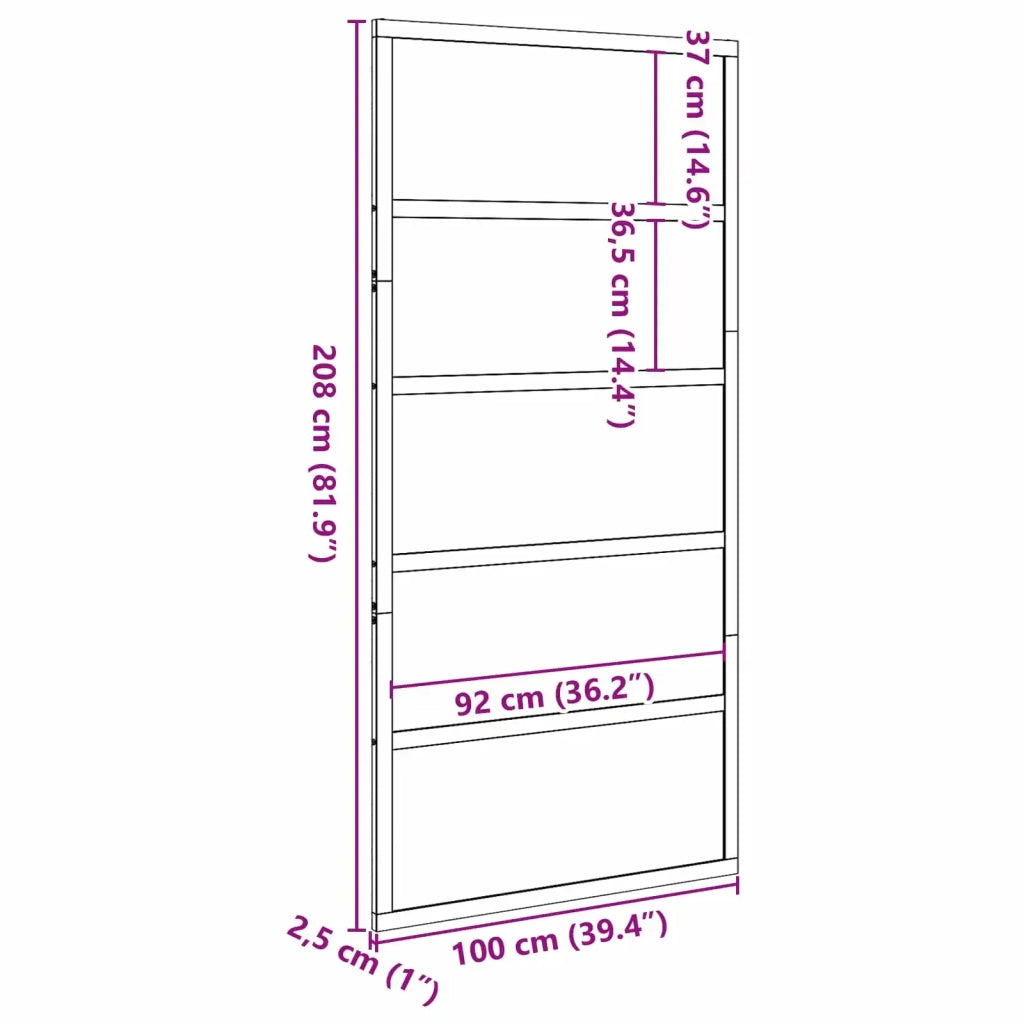 Porta del fienile Marrone cerato Legno Massello di Pino 42047132