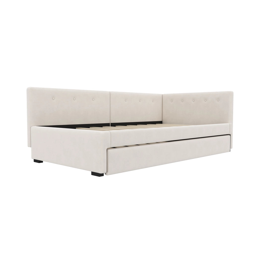 Letto singolo con roll-out in velluto 90x200 cm