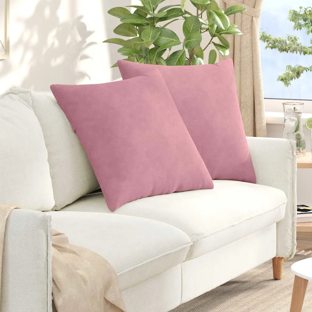 Cuscini da Divano 2 pz | Cuscini per sedie Rosa 80 x 80 cm Tessuto in Cords