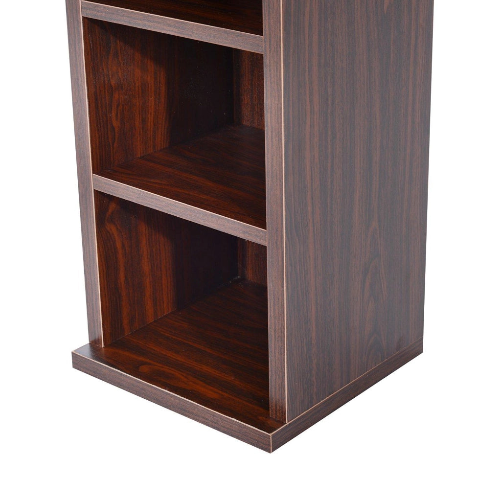 Libreria Mobiletto Colonna da Parete con Mensole in Legno Marrone 21x20x175 cm