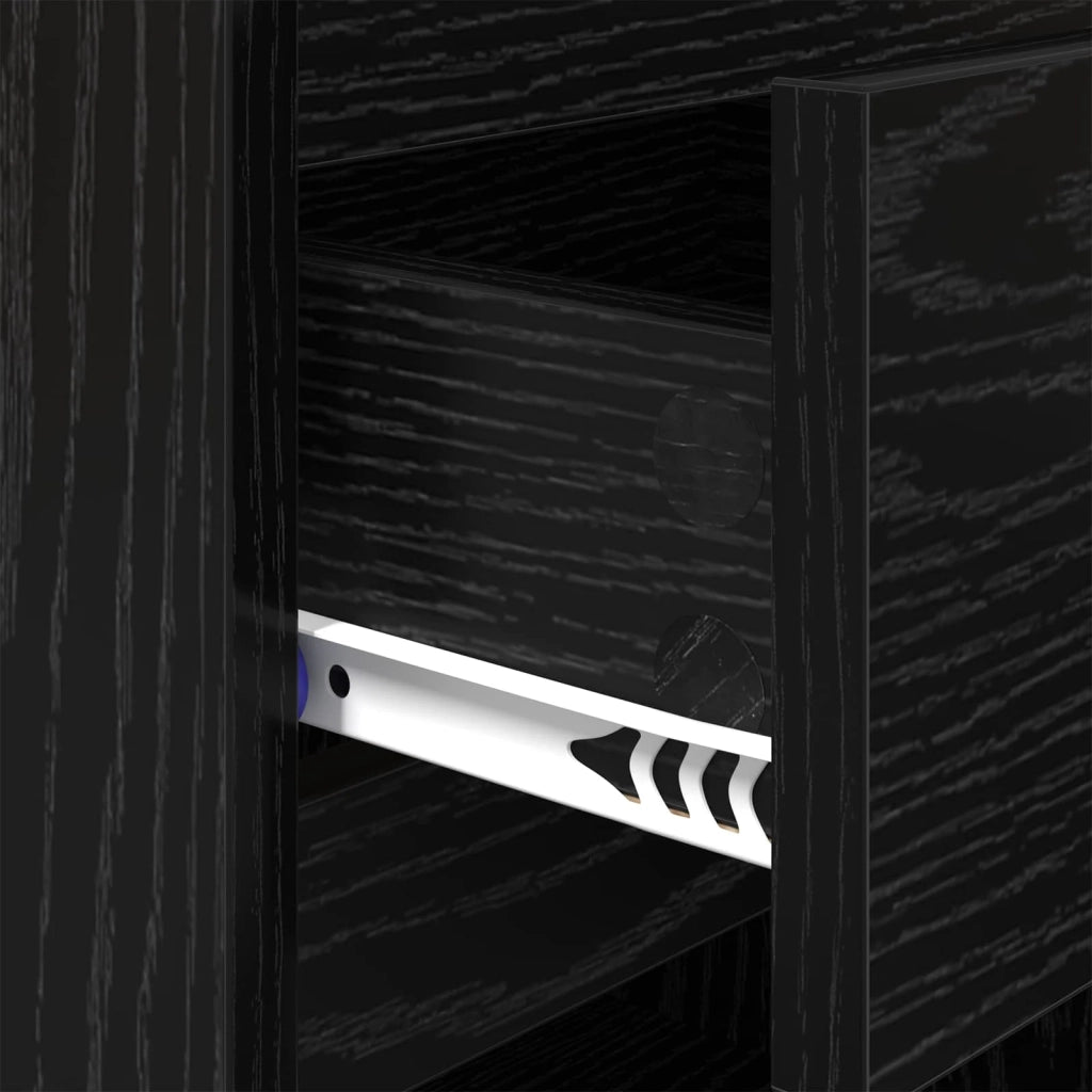 Armadio da Notte Rovere Nero 40 x 35 x 50 cm Legno multistrato