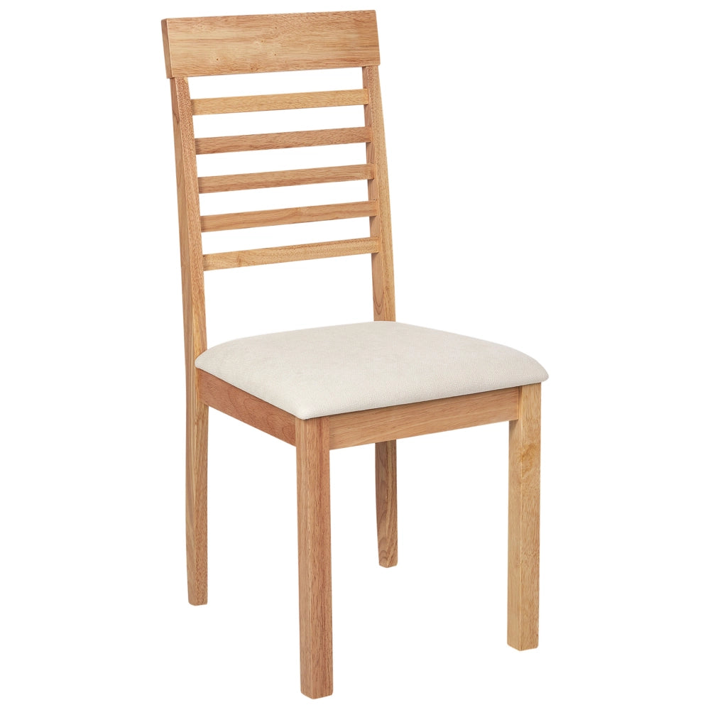 Set di 2 sedie da pranzo imbottite in legno chiaro e beige chiaro stile tradizionale