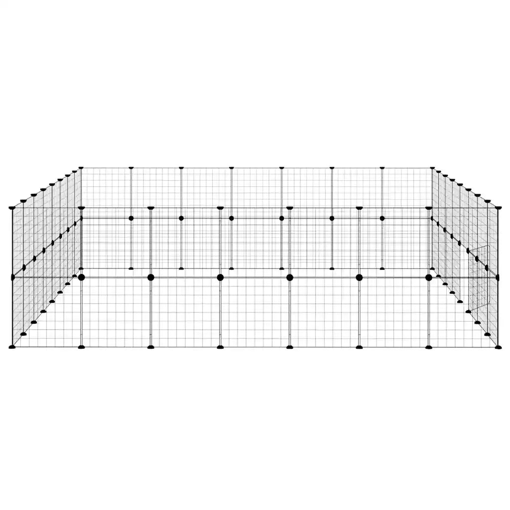 Gabbia per Animali 60 Pannelli con Porta Nera 35x35 cm Acciaio 3114042