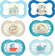 Set di Fopspeine in Silicone per Bambini di 16+ Anni - Giorno e Notte e Originale e Air - Confezione da 6 con 3 Scatole di Trasporto Sterilizzate