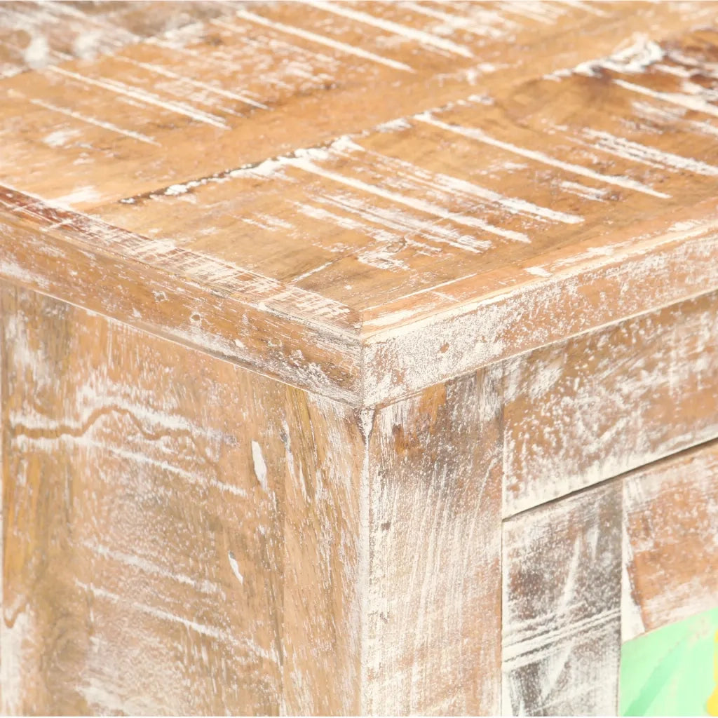 Credenza-Buffet-Armadio da cucina 61x35x76 cm in Legno Grezzo di Acacia