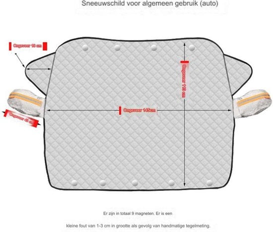 Hoes per paraurti, protezione magnetica per parabrisas, ombrello pieghevole con protezione per specchietto retrovisore, protezione universale contro neve, ghiaccio, UV, pioggia e luce solare (110*145CM)