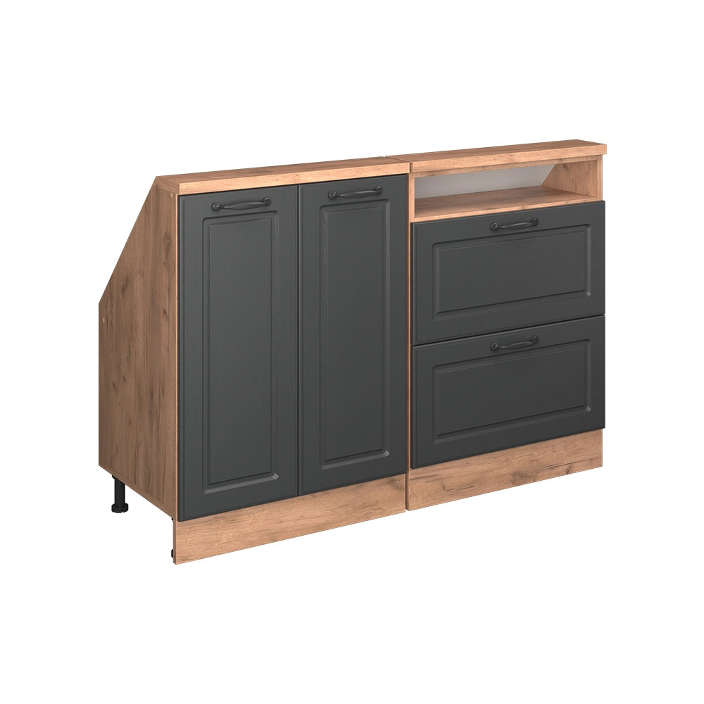 Set di mobili sottotetto Rion Antracite rustico/Rovere dorato Set di 2 Vicco