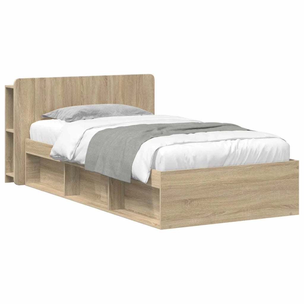 Telaio del letto con storage Rovere Sonoma 75 x 190 cm