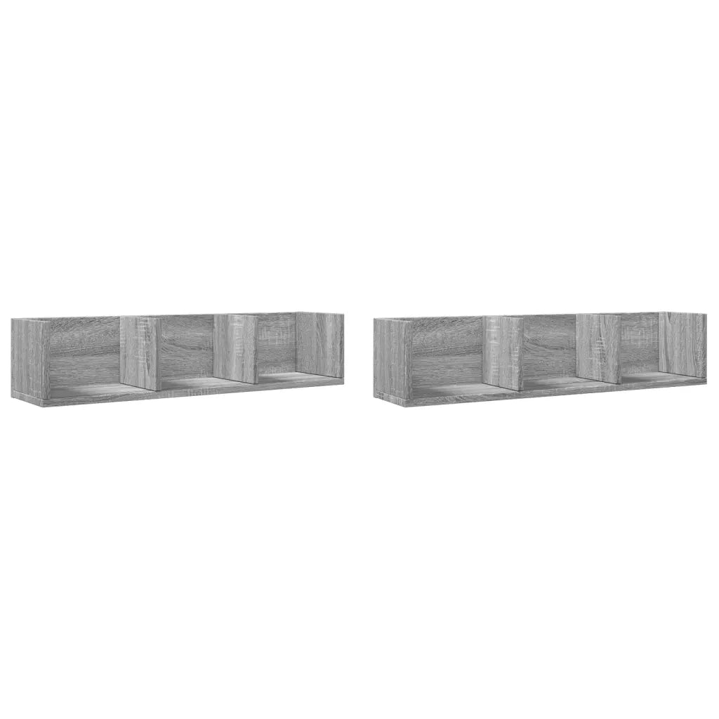 Armadietto a Muro | Mobili Parete 2 pz Grigio Sonoma 75x18x16,5 cm in Multistrato