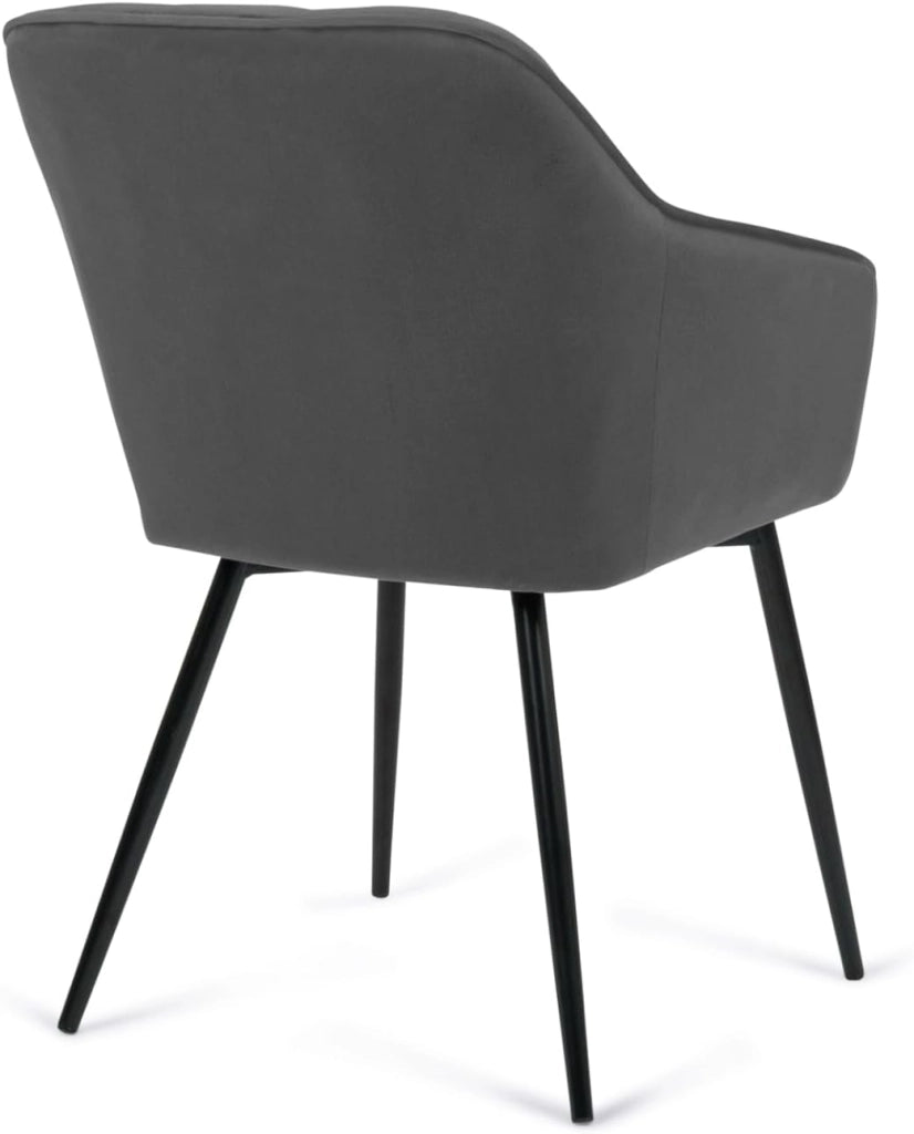 Set di 2 sedie MADY in velluto grigio con braccioli