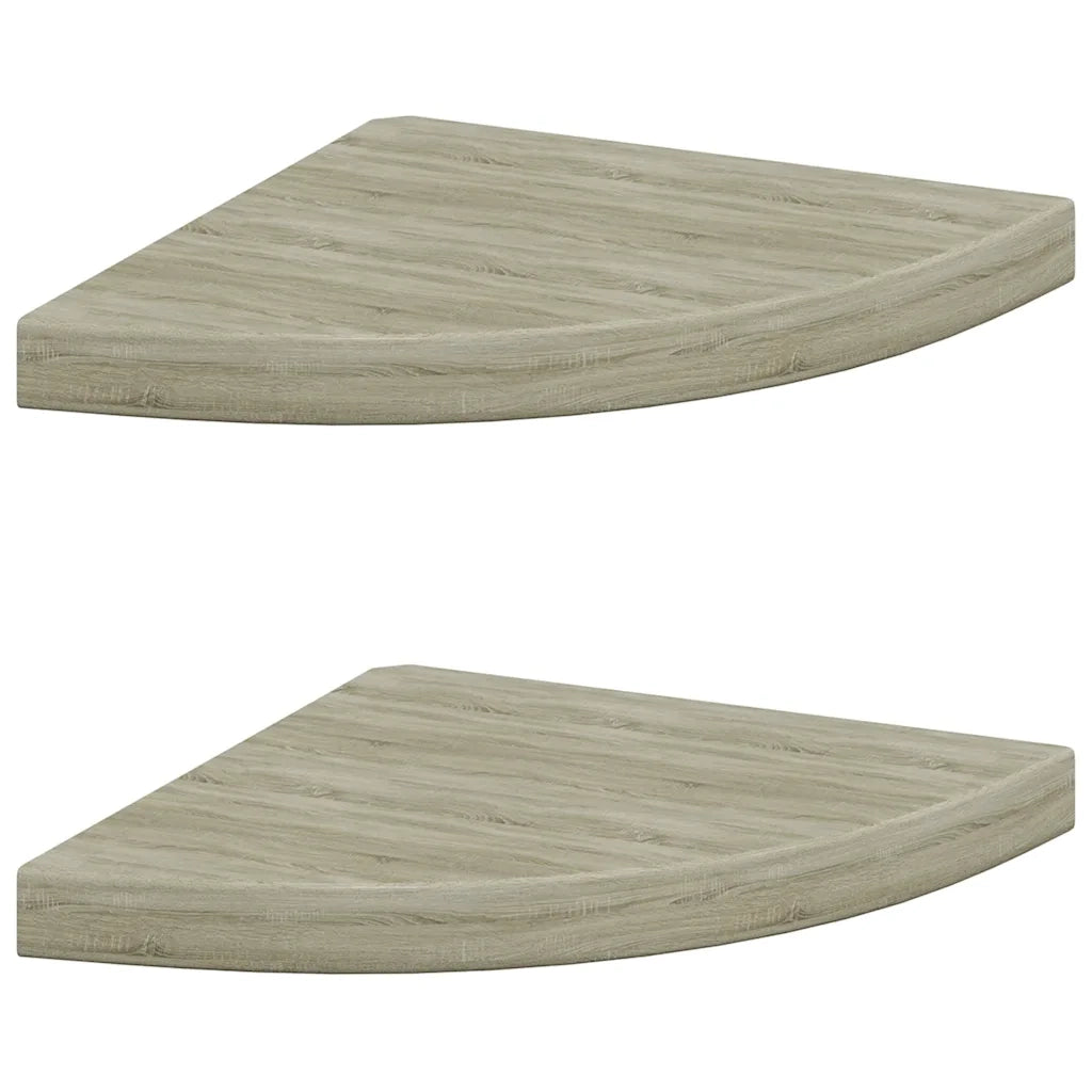Scaffali Angolari a Parete 2 pz Rovere 35x35x3,8 cm in MDF 323926