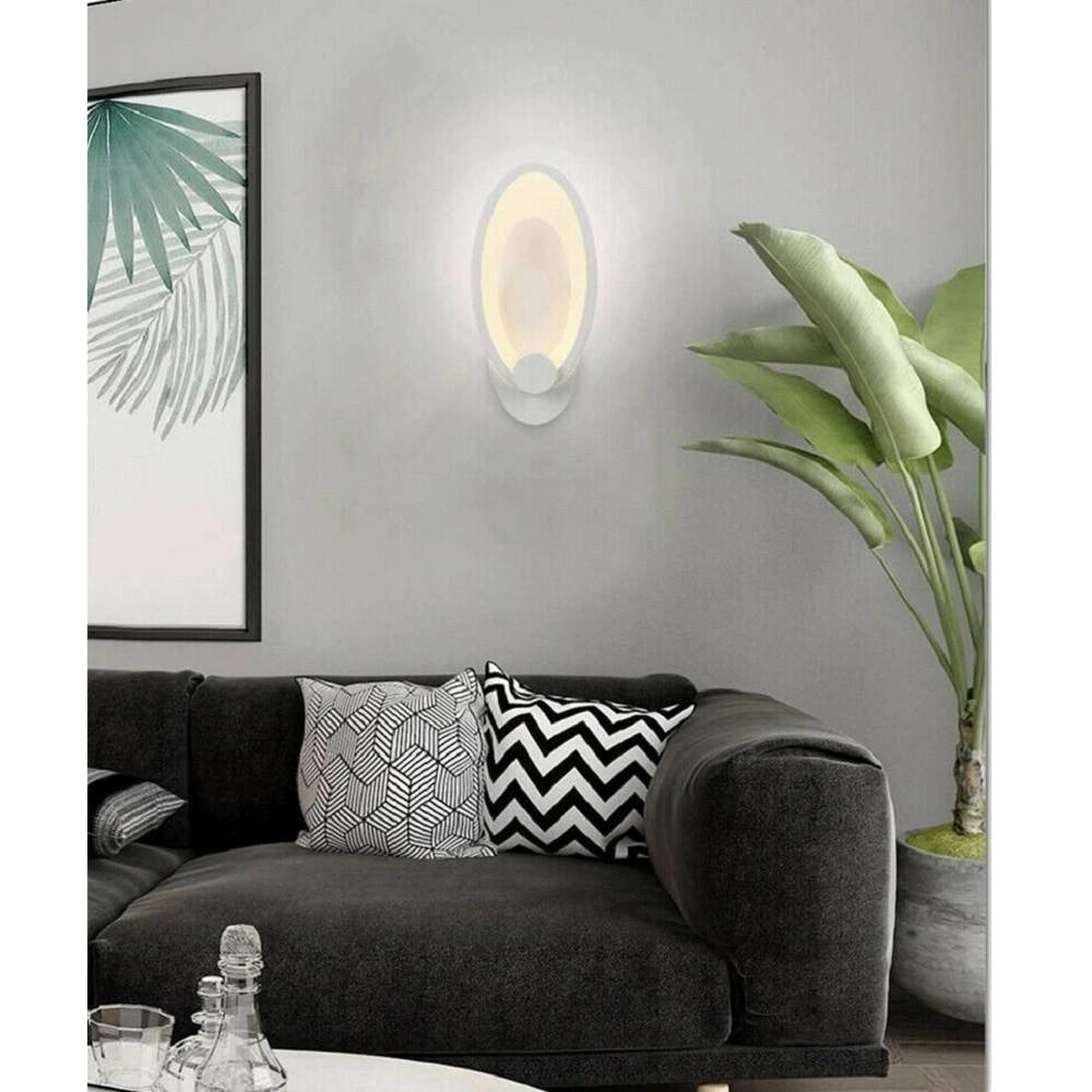Trade Shop - Applique Led Ovale 9 Watt Parete Lumetto Luce Bianca Fredda Calda Naturale E25 - -bianco Caldo      -