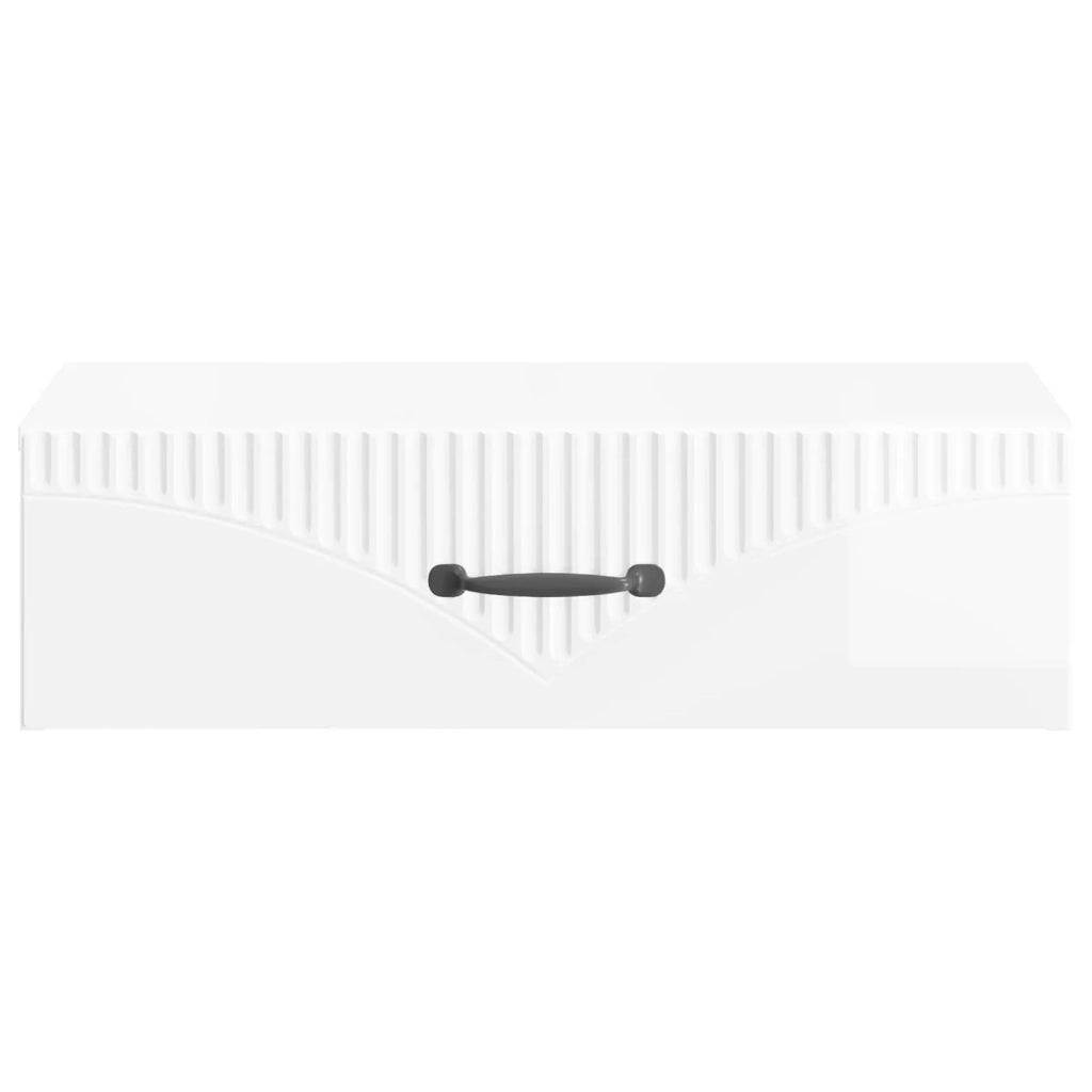 Tavolino da Parete Laterale Bianco Lucido 59 x 34,5 x 17 cm 898999