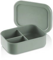 Lunchbox medio - 3-vacche scatola di conservazione in siliconi platino, resistente alle scalfitture, termo e idroisolante, impermeabile, lavastoviglie resistente (verde)
