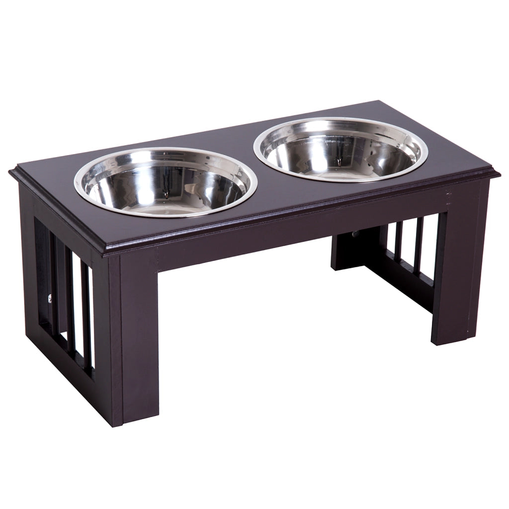 Stazione di alimentazione per cani ¨C zephmum ¨C grigio, 58.4x30.5x25.4cm, 2L
