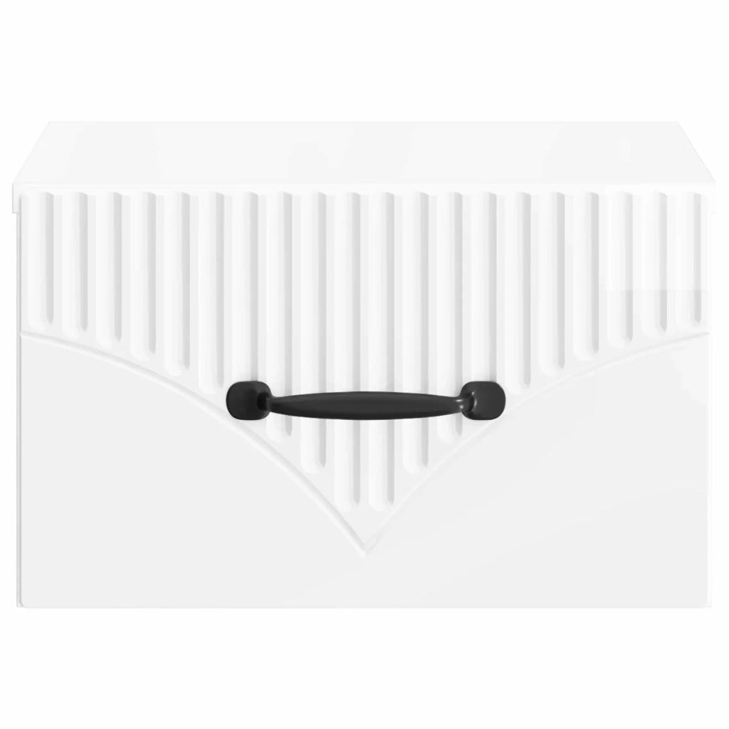 Mobiletto da notte a muro 2 pcs Bianco Lucido 34,5 x 33 x 20 cm